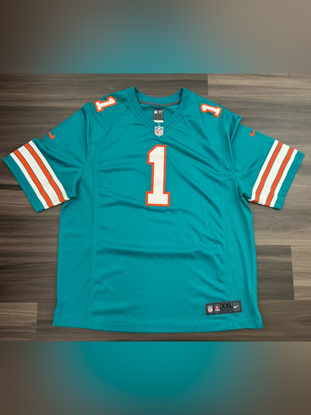 Nike Miami Dolphins Tua Tagovailoa #1 NFL On Field Game Aqua Jersey Men’s 2XL